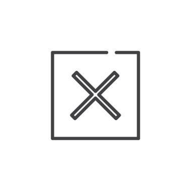 Kuru satırı simgesi değil, vektör işareti, anahat üzerinde beyaz izole doğrusal stil piktogram. Sembol, logo illüstrasyon. Düzenlenebilir kontur