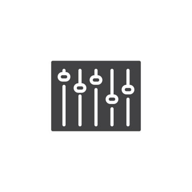 Ses karıştırıcı simge vektör, dolu düz işareti, üzerinde beyaz izole katı piktogram. Sembol, logo illüstrasyon.