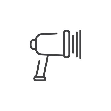 Barkod satırı simgesi tarama, Anahat vektör işareti, üzerinde beyaz izole doğrusal stil piktogram. Sembol, logo illüstrasyon. Düzenlenebilir kontur