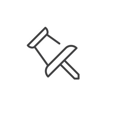 Pin satırı simgesi, vektör işareti, anahat üzerinde beyaz izole doğrusal stil piktogram. Sembol, logo illüstrasyon. Düzenlenebilir kontur