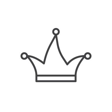 Joker şapka satırı simgesi, Anahat vektör işareti üzerinde beyaz izole doğrusal stil piktogram. Sembol, logo illüstrasyon. Düzenlenebilir kontur