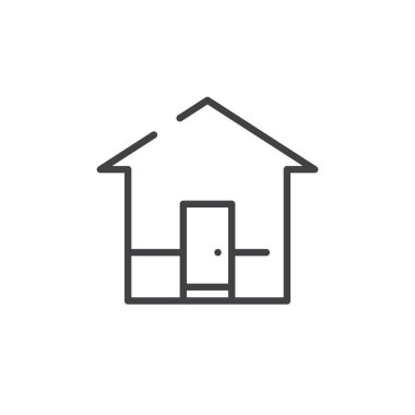 Ana sayfa satırı simgesi, vektör işareti, anahat üzerinde beyaz izole doğrusal stil piktogram. Sembol, logo illüstrasyon. Düzenlenebilir kontur