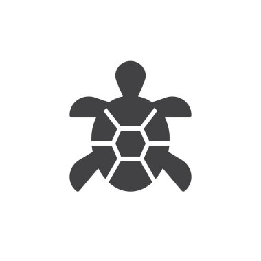 Kaplumbağa simge vektör, dolu düz işareti, üzerinde beyaz izole katı piktogram. Sembol, logo illüstrasyon.