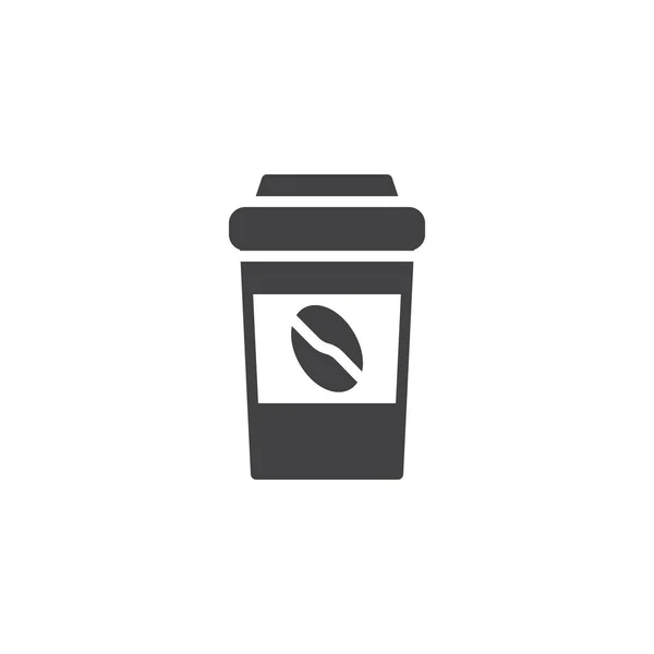 Take Away Coffee Icon Vector Filled Flat Sign Solid Pictogram — Stock Vector