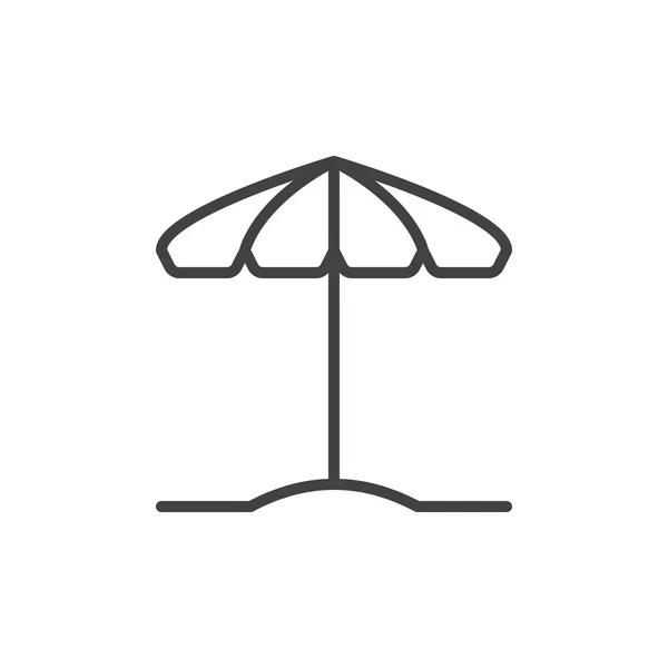 Icône Ligne Parasol Signe Vectoriel Contour Pictogramme Style Linéaire Isolé — Image vectorielle