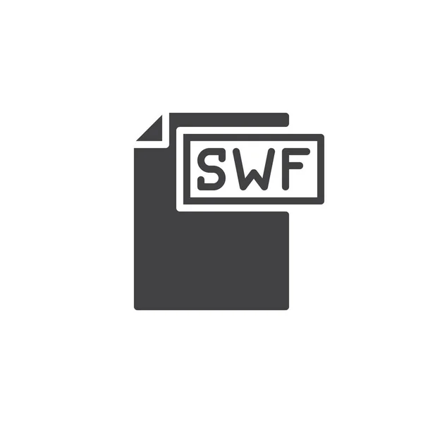 Swf Vetor Ícone Documento Formato Sinal Plano Preenchido Pictograma Sólido — Vetor de Stock