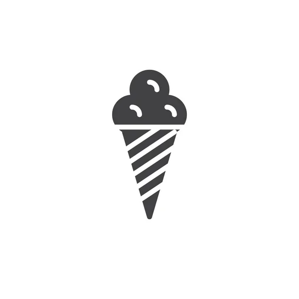 Icono Helado Vector Signo Plano Lleno Pictograma Sólido Aislado Blanco — Archivo Imágenes Vectoriales