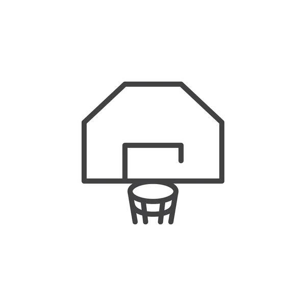 Icono Línea Canasta Baloncesto Signo Vector Contorno Pictograma Estilo Lineal — Vector de stock