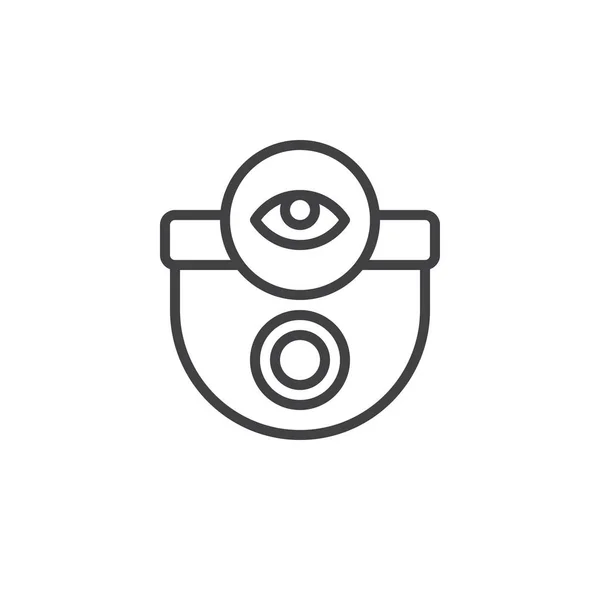 Піктограма Лінії Перегляду Камери Безпеки Векторний Знак Контуру Піктограма Лінійного — стоковий вектор