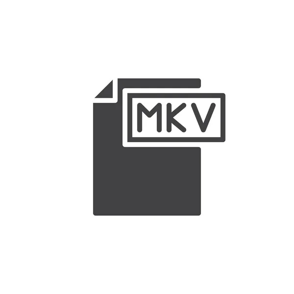 Vecteur Icône Document Format Mkv Panneau Plat Rempli Pictogramme Solide — Image vectorielle