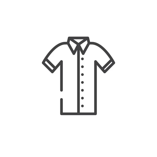 Shirt Lijn Pictogram Overzicht Vector Teken Lineaire Stijl Pictogram Geïsoleerd — Stockvector