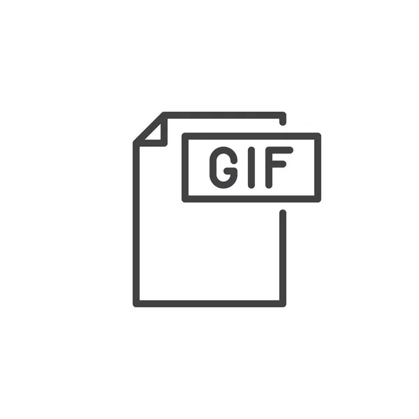 Gif Format Dokument Zeilensymbol Umrissvektorzeichen Lineares Stil Piktogramm Auf Weiß — Stockvektor