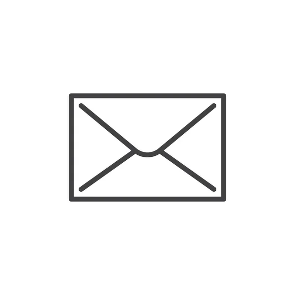 Posta Zarf Satırı Simgesi Vektör Işareti Anahat Üzerinde Beyaz Izole — Stok Vektör