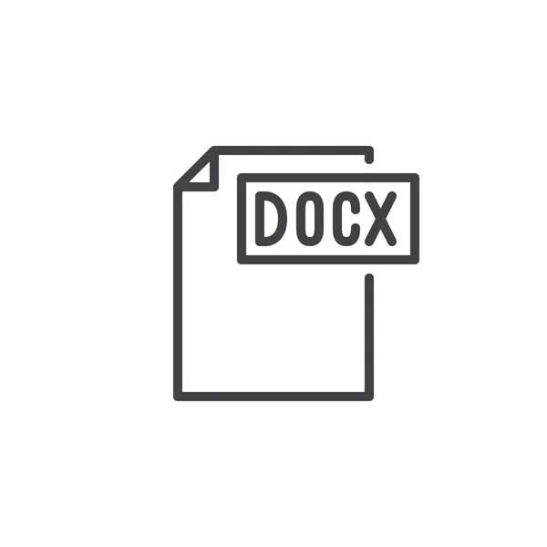 Docx Formaat Lijn Documentpictogram Vector Teken Lineaire Stijl Pictogram Geïsoleerd — Stockvector