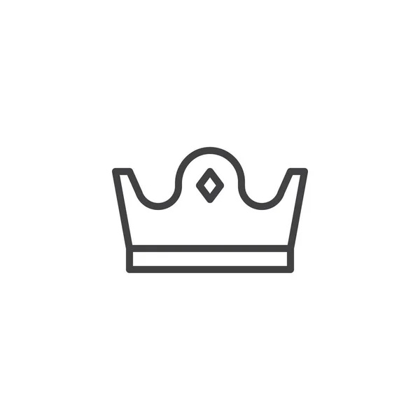 皇家冠线图标 轮廓向量标志 线性样式象形图查出在白色 徽标插图 可编辑笔画 — 图库矢量图片