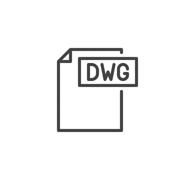 Icono Línea Documento Formato Dwg Signo Vectorial Contorno Pictograma Estilo — Vector de stock