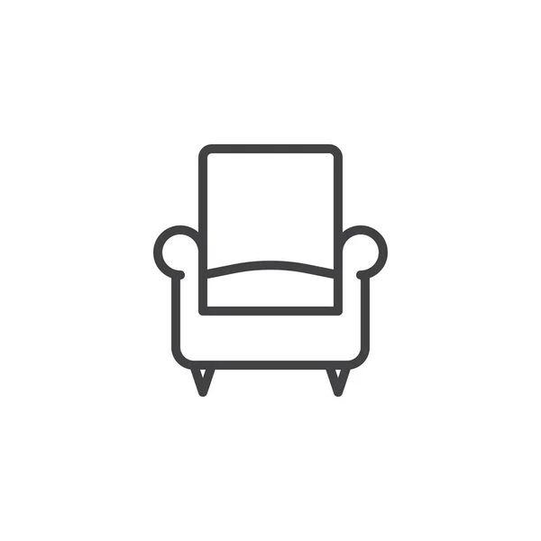 Sofá Sillón Icono Línea Signo Vectorial Contorno Pictograma Estilo Lineal — Vector de stock