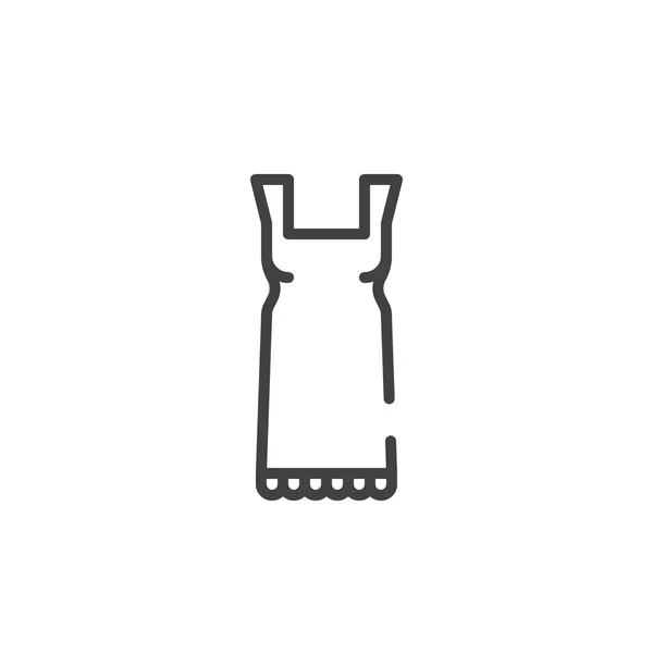 女性パジャマ線アイコン アウトライン ベクトル記号 直線的なスタイルのピクトグラムが白で隔離 シンボル ロゴの図 編集可能なストローク — ストックベクタ