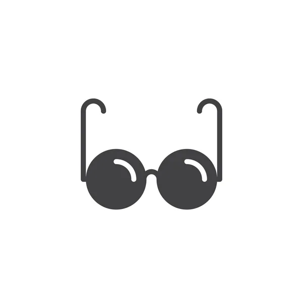Gözlük Simge Vektör Düz Işareti Üzerinde Beyaz Izole Katı Piktogram — Stok Vektör
