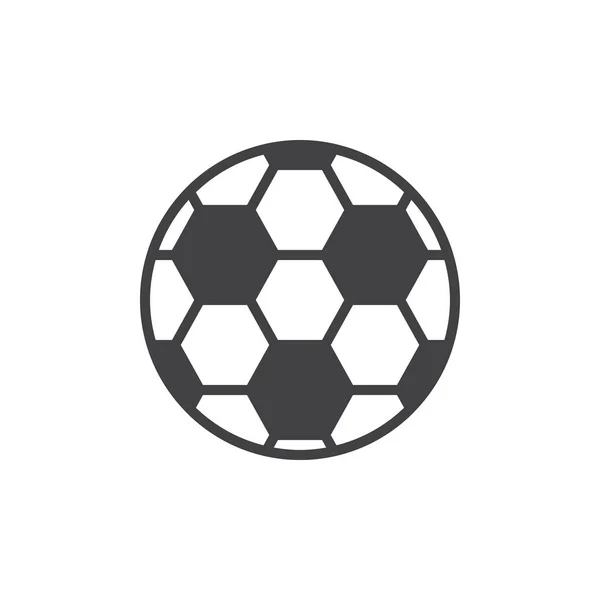 Futbol Topu Simge Vektör Düz Işareti Üzerinde Beyaz Izole Katı — Stok Vektör