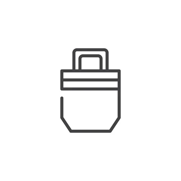 ショッピング バッグ ライン アイコン アウトライン ベクトルの署名 直線的なスタイルのピクトグラムが白で隔離 シンボル ロゴの図 編集可能なストローク — ストックベクタ