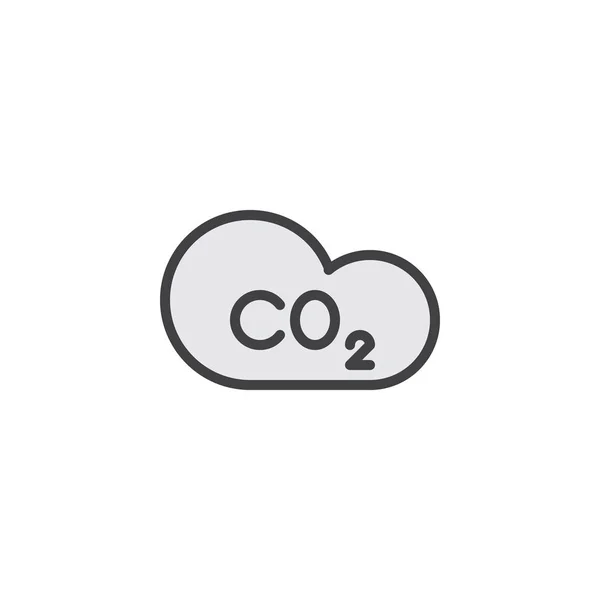 Carbon Dioxide Cloud Filled Outline Icon Line Vector Sign Linear — Stock Vector