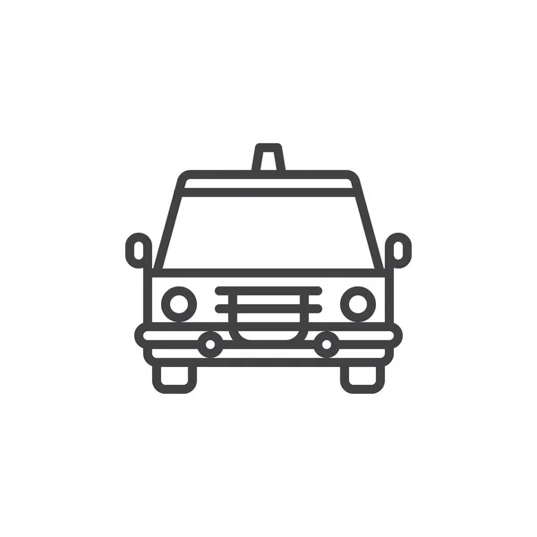 Liniensymbol Für Polizeiwagen Umrissvektorzeichen Lineares Piktogramm Auf Weiß Isoliert Symbol — Stockvektor