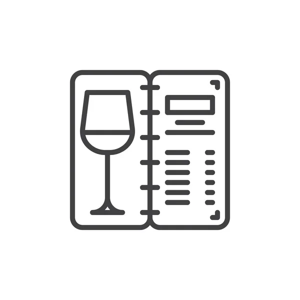 Wine menu line icon, outline vector sign, linear style pictogram isolated on white. Symbol, logo illustration. Editable stroke. Pixel perfect vector graphics