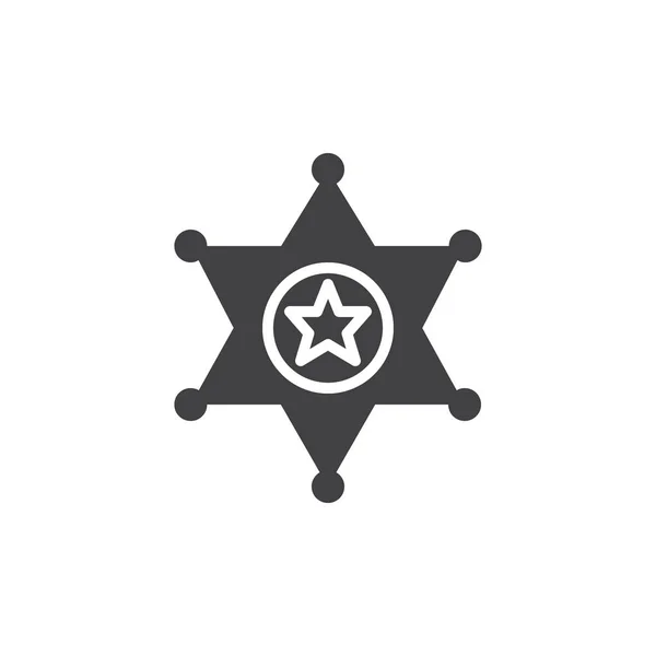 Sheriff Badge Icon Vektor Gefülltes Flaches Schild Solides Piktogramm Isoliert — Stockvektor