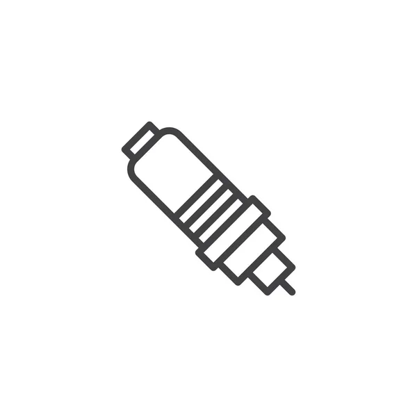 スパーク プラグの線アイコン アウトライン ベクトル記号 直線的なスタイルのピクトグラムが白で隔離 シンボル ロゴの図 編集可能なストローク — ストックベクタ