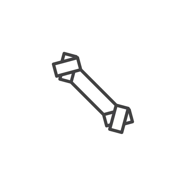 犬おもちゃの骨線アイコン ベクトル記号の概要線形スタイル ピクトグラム白で隔離 シンボル ロゴの図 編集可能なストローク — ストックベクタ