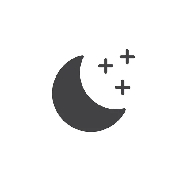 月アイコン ベクトル 塗りつぶされたフラット記号白地分離固体のピクトグラム シンボル ロゴの図 — ストックベクタ