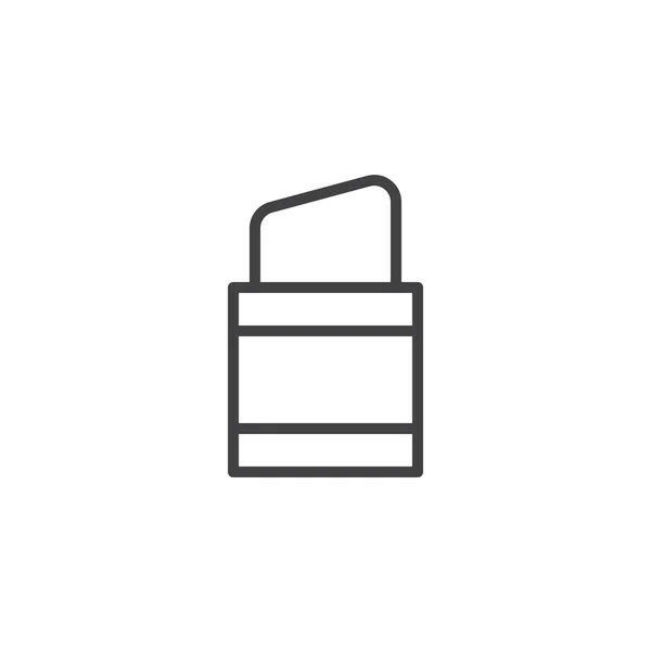 Иконка Линии Ластика Контур Векторного Знака Пиктограмма Линейного Стиля Изолированная — стоковый вектор
