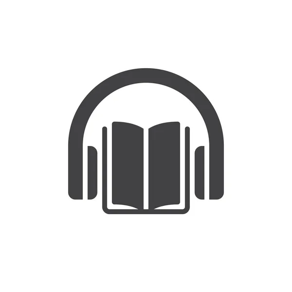 Вектор Піктограм Audiobook Заповнений Плоский Знак Тверда Піктограма Ізольована Білому — стоковий вектор