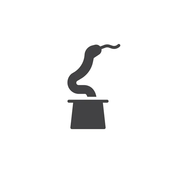 Волшебный Трюк Змеей Вектора Иконки Шляпы Плоский Знак Сплошная Пиктограмма — стоковый вектор