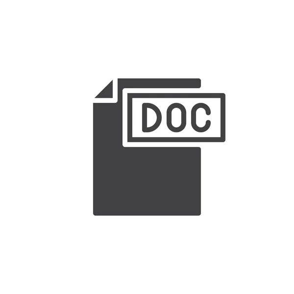 Doc Formato Documento Icono Vector Lleno Signo Plano Pictograma Sólido — Vector de stock