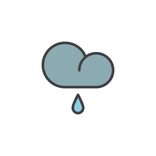 Σύννεφο Βροχή Γεμάτο Εικονίδιο Διάρθρωσης Σημάδι Διάνυσμα Γραμμή Γραμμική Πολύχρωμο — Διανυσματικό Αρχείο
