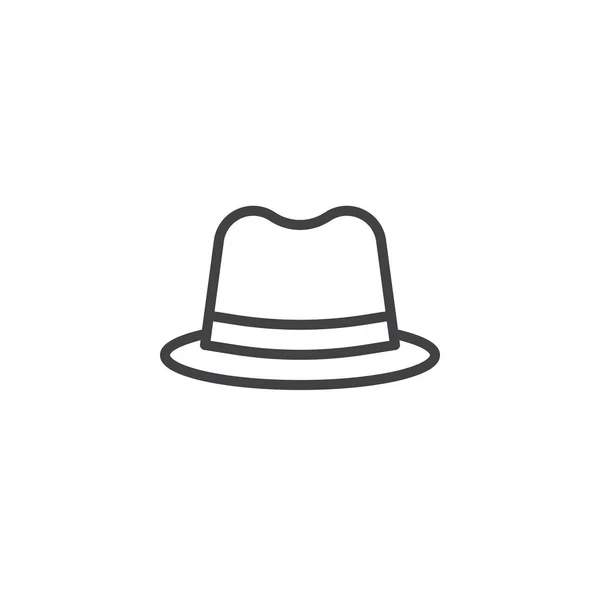 Icono Línea Sombrero Detective Signo Vector Contorno Pictograma Estilo Lineal — Vector de stock