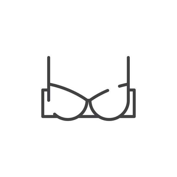 Icona Linea Reggiseno Segno Vettoriale Contorno Pittogramma Stile Lineare Isolato — Vettoriale Stock