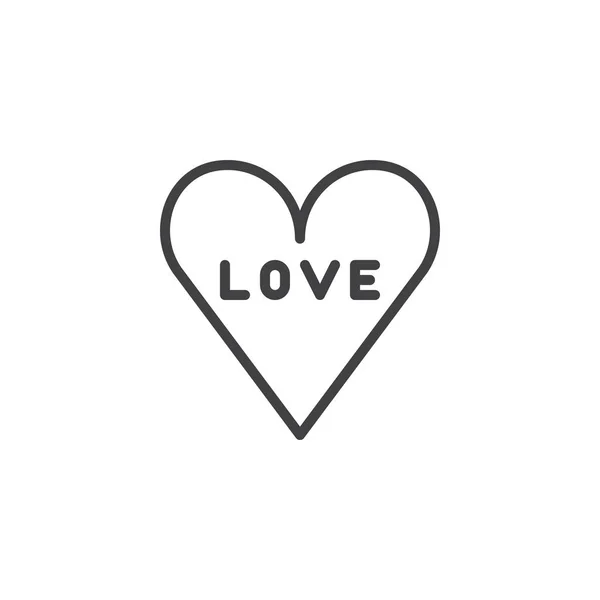 Αγάπη Στο Εικονίδιο Γραμμή Καρδιάς Περίγραμμα Σημάδι Διάνυσμα Γραμμικό Στυλ — Διανυσματικό Αρχείο