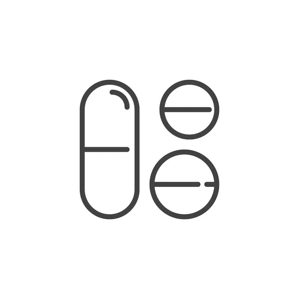 Sleeping Pill Line Icon Outline Vector Sign Linear Style Pictogram — Stock Vector