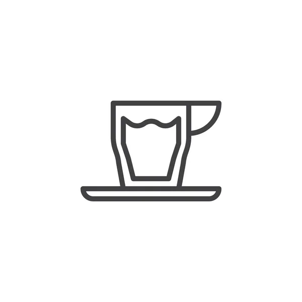 Ikona Čáry Espresso Šálek Osnovy Vektor Znamení Lineární Styl Piktogram — Stockový vektor
