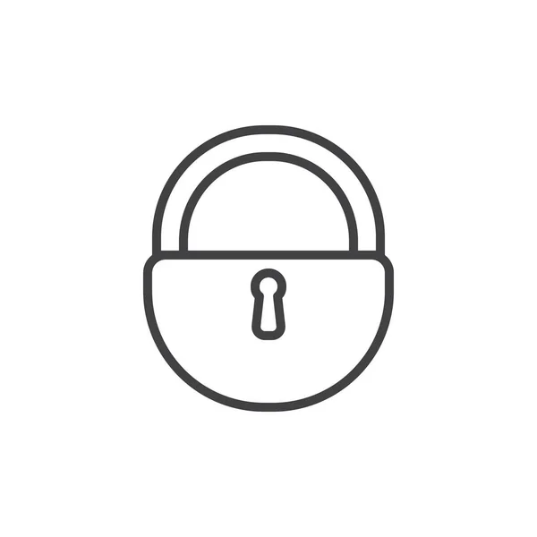 Padlock Lijn Pictogram Schetsen Van Vector Teken Lineaire Stijl Pictogram — Stockvector