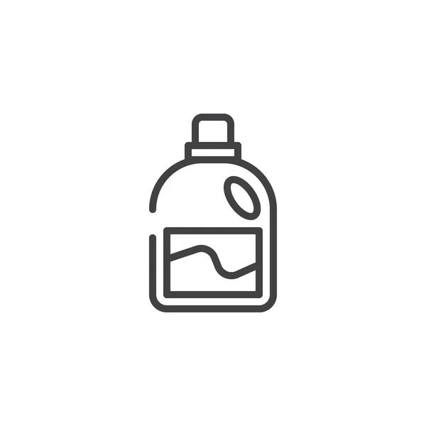 クリーナー小瓶ライン アイコン アウトライン ベクトル記号 直線的なスタイルのピクトグラムが白で隔離 シンボル ロゴの図 編集可能なストローク — ストックベクタ