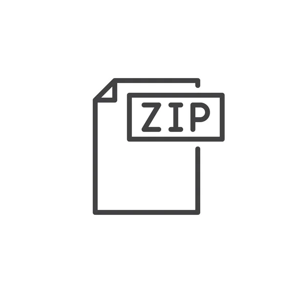 Zip Format Dokument Linie Symbol Umriss Vektorzeichen Linearen Stil Piktogramm — Stockvektor