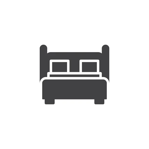 床上用品图标向量 填充扁平的标志 在白色隔离的固体象形文字 徽标插图 — 图库矢量图片
