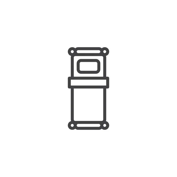 Иконка Одиночной Линии Кровати Контур Векторного Знака Пиктограмма Линейного Стиля — стоковый вектор