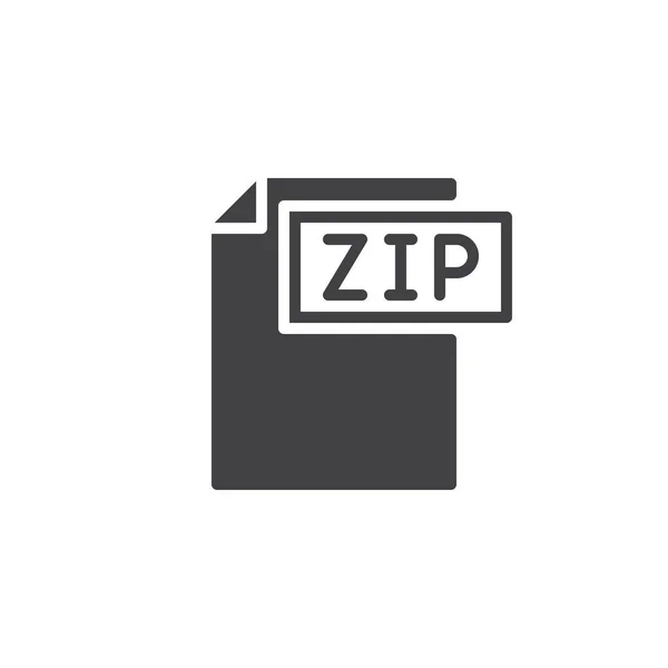 Vector Icono Documento Formato Zip Signo Plano Llenado Pictograma Sólido — Archivo Imágenes Vectoriales