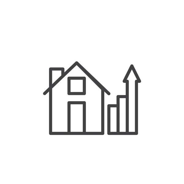 House Real Estate Business Graph Line Icon Outline Vector Sign — Stock Vector