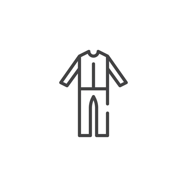 Человек Пижамы Линии Значок Очертания Векторного Знака Линейный Стиль Пиктограммы — стоковый вектор